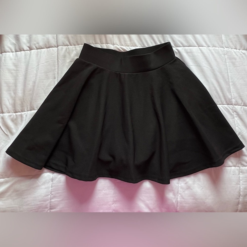Black Flared Skater Skirt - Women